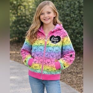 CARE BEARS JUSTICE Hoodie Size XL Plus 15P-18P Rainbow Colours